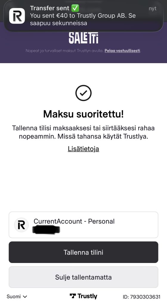 Trustly talletus menee perille Maltan lisenssillä toimivalle kasinolle