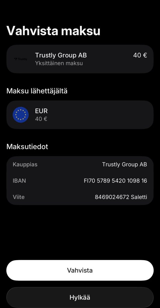 MGA kasino talletus ja sen vahvistus Revolut-sovelluksessa